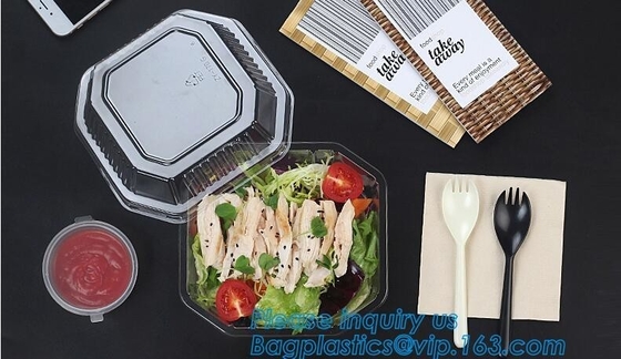 Disposable Plastic Food Packaging salad bowl with lid,clear small food dessert disposable soup plastic salad bowl packag