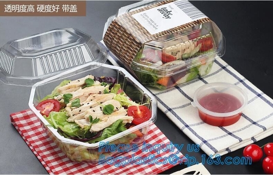 Disposable Plastic Food Packaging salad bowl with lid,clear small food dessert disposable soup plastic salad bowl packag