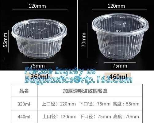 6&quot; Plastic Clear Round Food Serving Bowl,Wholesale Cheap Eco-friendly Food Grade PP Reusable Plastic Bowl bagease pac