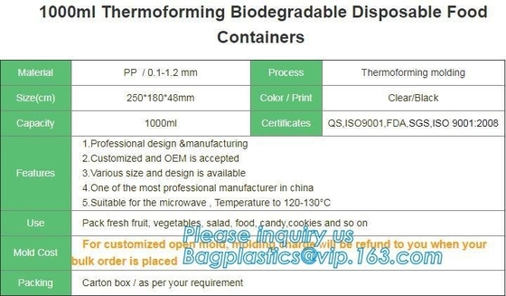 3 compartment plastic food storage Microwave Freezer Safe Plastic Disposable lunch box,Fast food container disposable ta