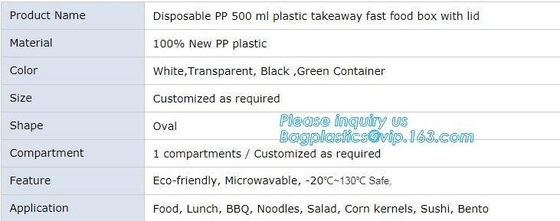 Compartment Food Container Round Food Containers Rectangular Food Containers Deli Containers BAGEASE BAGPLASTICS PACKAGE