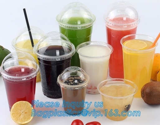 600ml PET plastic cup with lid for juice,Food grade 12oz 375ml cold drink transparent biodegradebale PET disposable plas