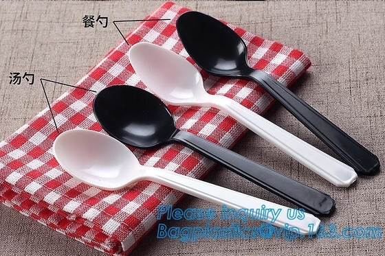 6&quot; PS Disposable Plastic Forks Spoons Knives Western Cultery Sets in Restaurants and Kitchens 48 pcs pink plastic cutler