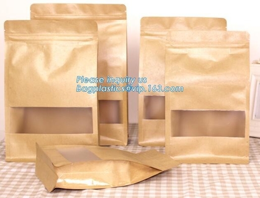 Food grade kraft paper aluminum foil Zip lockkk bag, packing cereals,condiments,candies,teas,nuts,snack,food packaging pac