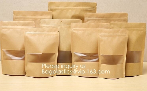 Food grade kraft paper aluminum foil Zip lockkk bag, packing cereals,condiments,candies,teas,nuts,snack,food packaging pac