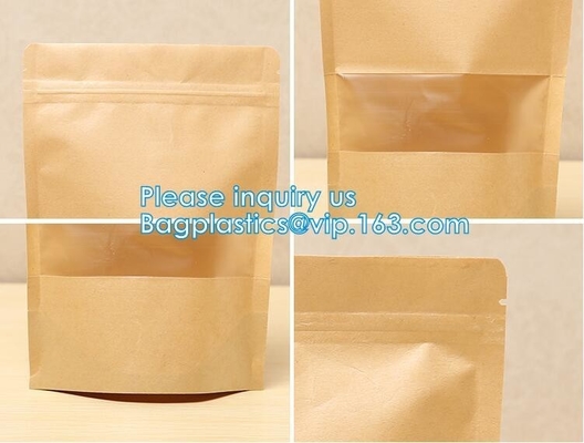 Food grade kraft paper aluminum foil Zip lockkk bag, packing cereals,condiments,candies,teas,nuts,snack,food packaging pac