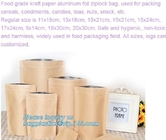 Food grade kraft paper aluminum foil Zip lockkk bag, packing cereals,condiments,candies,teas,nuts,snack,food packaging pac
