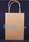 Food Grade Bread Packaging Disposable Kraft Paper Bag,handle Stand up pouch kraft bags zip paper packaging bags for food
