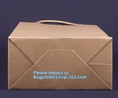 Food Grade Bread Packaging Disposable Kraft Paper Bag,handle Stand up pouch kraft bags zip paper packaging bags for food