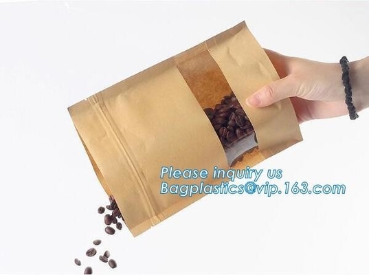 zipper. Zip lockkk, Custom printed paper bread bags use for food packaging,Open Top Kraft Paper Laminated Foil Lined Flat B