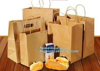Custom printed kraft paper bags food grade with window bread packaging paper bags,Custom kraft breakfast pastry packagin