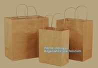 Custom printed kraft paper bags food grade with window bread packaging paper bags,Custom kraft breakfast pastry packagin