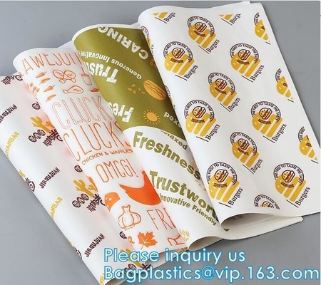 New Waterproof Craft Color Print Gift Wrap A4 Fast Food Sandwich Products Wrapping Kraft Paper,