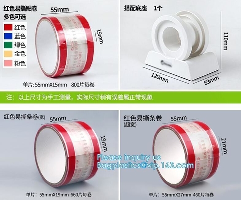 Easy Tearing Remove Masking Tape Seal Drinks And Bags,Easy TAPE OPP Tape food packaging tape coffee cup sealing label