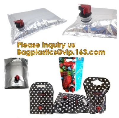 Customized 2L~22 L bags in box aluminum foil packaging bag with spout 10 liter wine bag in box,5L/10L juice bag wine spo