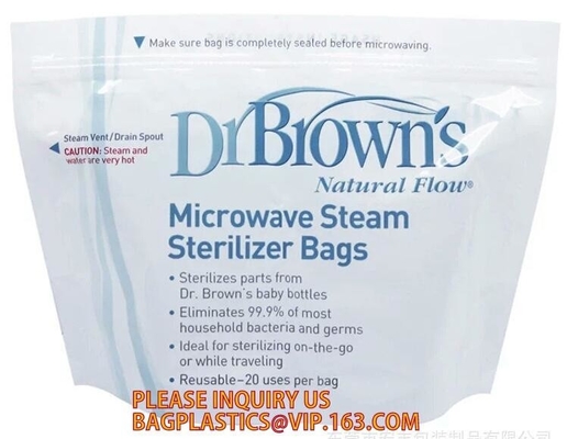 Mircowave steam sterilizer bag, steriliser bag,LDPE soft milk white plastic bag for dry laundry, plastic laundry bag, 10