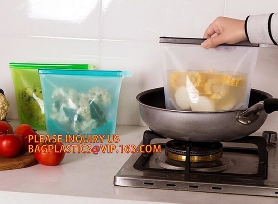 Reusable Food grade Silicone Vacuum Food Fresh Bags Wraps Fridge Containers Refrigerator Bag silicone food storage bag