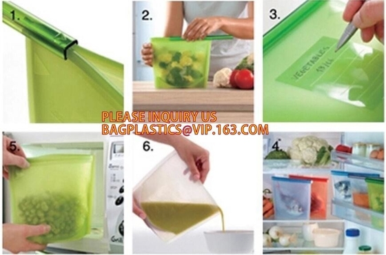 Reusable Food grade Silicone Vacuum Food Fresh Bags Wraps Fridge Containers Refrigerator Bag silicone food storage bag