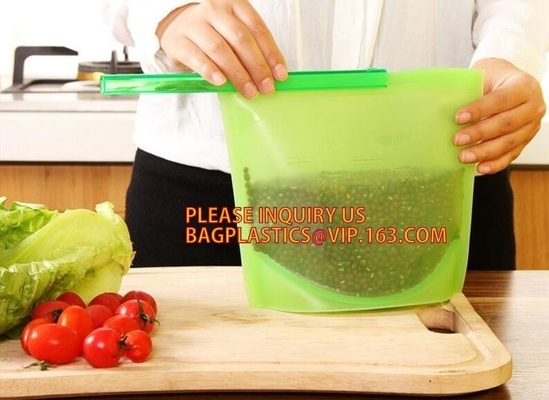 Reusable Silicone Food Storage Bag Washable Silicone Fresh Bag for Fruits Vegetables Meat Preservation bagease bagplasti