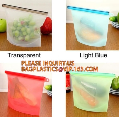 Reusable Silicone Food Storage Bag Washable Silicone Fresh Bag for Fruits Vegetables Meat Preservation bagease bagplasti