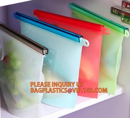 Reusable Storage Bags Silicone Food Preservation Bag, Eco Friendly and BPA Free, Airtight Seal Food Storage Fit Versatil