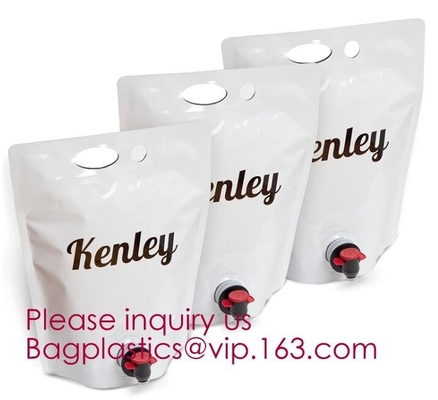 Customized 1.5L 3L 5L/Liter Reusable Refillable Empty Aluminum Foil Wine Bag In Box Dispenser With Spout Tap bagease pac