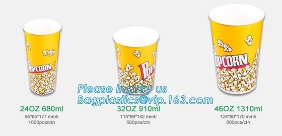 POPCORN PAPER BOX, POPCORN CUP, CHICKEN BOX, CUSTOM BRANDING,24OZ, 32OZ,46OZ,TAKE OUT PACKAGE, KRAFT PAPER CUP, LID, PAC