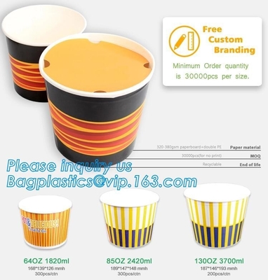 POPCORN PAPER BOX, POPCORN CUP, CHICKEN BOX, CUSTOM BRANDING,24OZ, 32OZ,46OZ,TAKE OUT PACKAGE, KRAFT PAPER CUP, LID, PAC