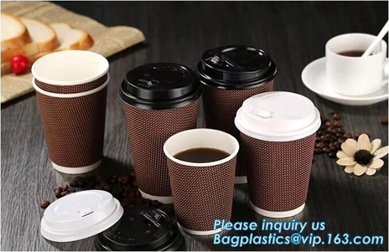 Customized Logo Printed 8oz Double Wall Paper Cup For Hot Drinks,Disposable_PE Coated Custom Paper Cups_ Paper coffee Cu