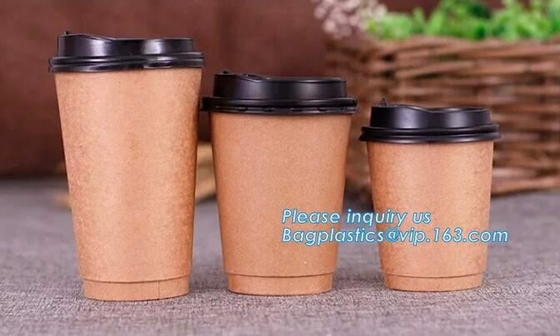 100% Biodegradable Disposable PLA Coated Coffee Paper Cup,9oz hot coffee paper cup with lids/ coffee to go cups/ oem dis