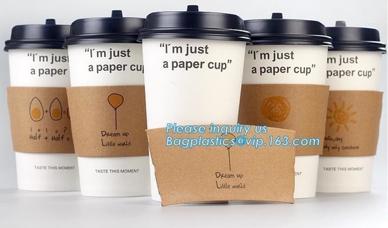 Biodegradable cup sleeve, Corrugated up sleeve with printing, brand logo, hot paper cup,cup sleeve, recyclable sleeve pa