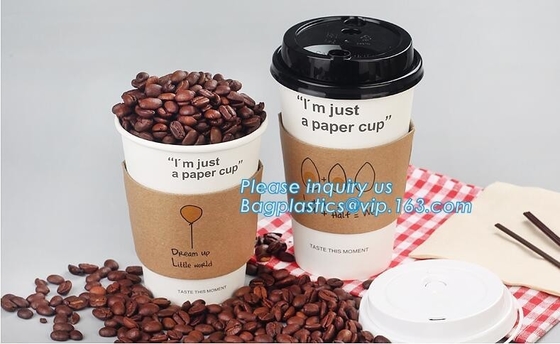 Biodegradable cup sleeve, Corrugated up sleeve with printing, brand logo, hot paper cup,cup sleeve, recyclable sleeve pa