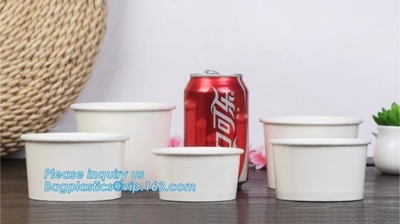 Disposable paper hot soup cup with paper flat lid,microwaveable deli container disposable plastic hot soup cups bagease