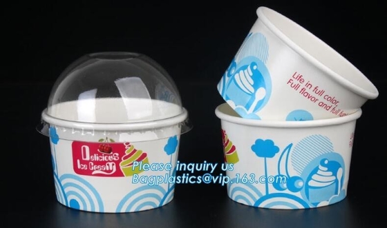 Customized compostable biodegradable 12 oz dessert icecream ice cream cup with lid for ice cream icecream bagease packa