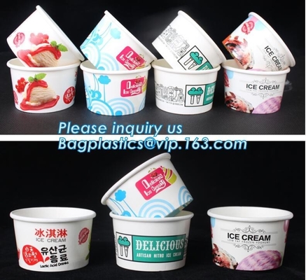 Customized compostable biodegradable 12 oz dessert icecream ice cream cup with lid for ice cream icecream bagease packa