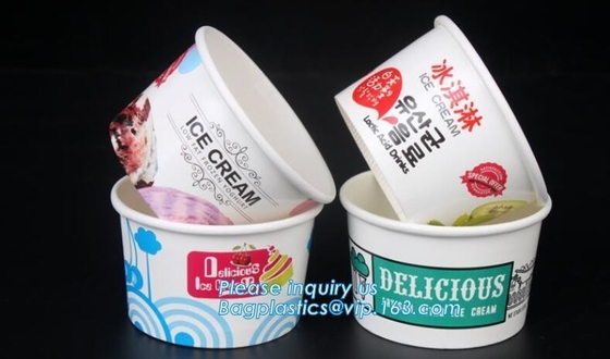 Customized compostable biodegradable 12 oz dessert icecream ice cream cup with lid for ice cream icecream bagease packa