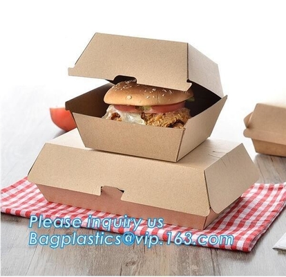 Custom,food grade and good printing shipping humberger box for sale,Paper bag for bread or cake or humberger bagease pac