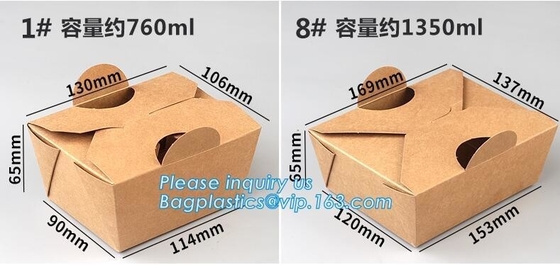 Disposable Custom Printed Food Kraft Lunch Paper Box For Food,Cardboard Paper Salad Box With Logo Printing bagease packa