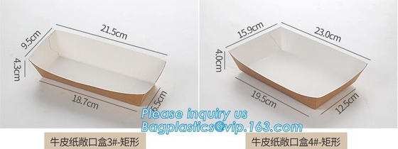 Boat box, fast food boat tray,disposable take out brown kraft paper food lunch box with handle,custom printed disposable