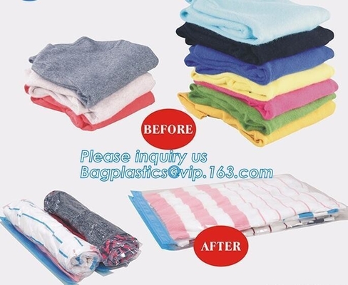 vacuum seal storage bags for down jacket coats, hand rolling vacuum bag for travel, Compress Vacum Packing Bag, bagplast