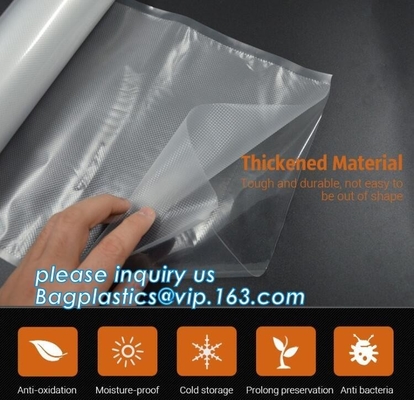 Embossing Resealable Vacuum Food Bags For Household Eco- friendly Texture Vacuum Food Storage Plastic Bag Rolls Moisture