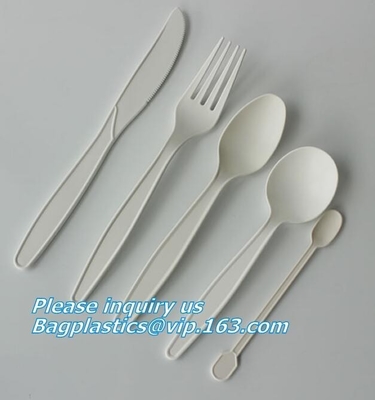 cornstarch biodegradable PLA eco plastic cutlery sets,Plastic spoon fork chopsticks Wheat Straw Reusable Camping Biodegr