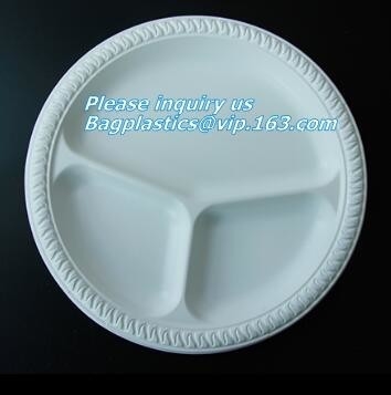 Food  Eco Friendly Dinnerware , Compartment Disposable Corn Starch Plates