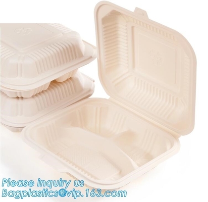 Disposable corn starch bento lunch box takeaway food container,take away box PLA PP mixed biodegradable corn starch food