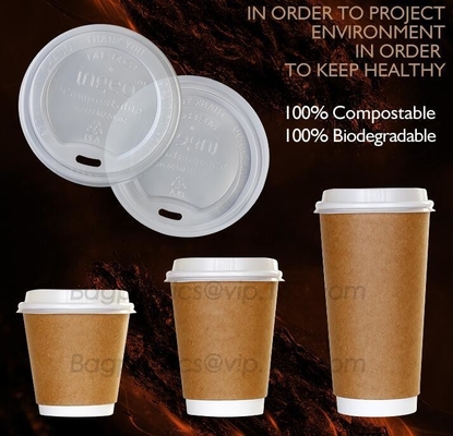 Biodegradable Eco friendly Disposable Cornstarch CPLA Cup,hot sale plastic coffee cup lid manufacturers fit for paper co