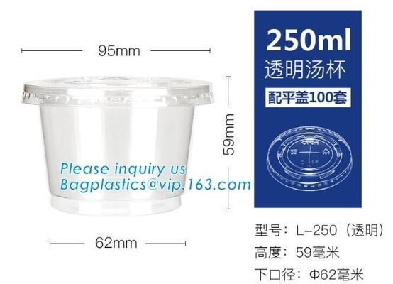 100% biodegradable eco friendly soup paper cup with PLA lid,Disposable soup paper Pla coated cups packaging, bagplastics