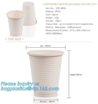 Colorful Biodegradable Bamboo fiber travel cup,Biodegradable 8 Oz White China Microwave Disposable Cornstarch Cup packag