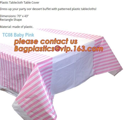 Biodegradable compostabl tablecloth table cover, dress up your party dessert buffet with patterned plastic table clothes