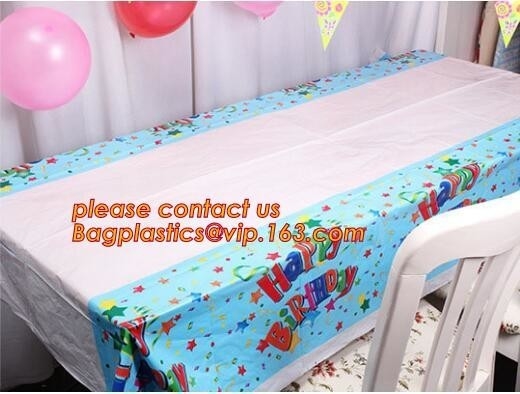 Creative Boys Girls Birthday Party Tablecloth Plastic Disposable Outdoor Kids Supplies Accessories, happy birthday party