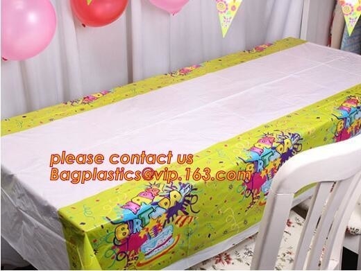 Creative Boys Girls Birthday Party Tablecloth Plastic Disposable Outdoor Kids Supplies Accessories, happy birthday party